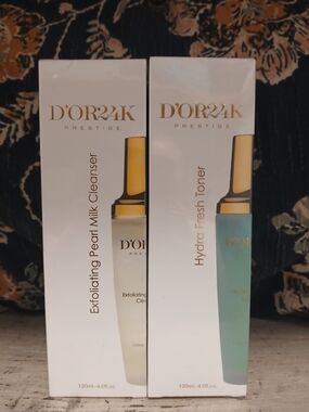 D'OR24K Prestige Skincare Duo Exfoliating Pearl Milk Cleanser Hydra Fresh Toner